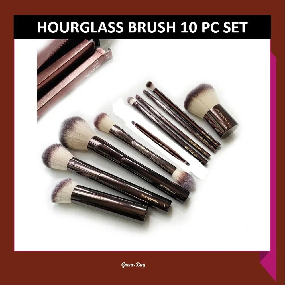 10Pcs Hourglass Makeup Brush Set